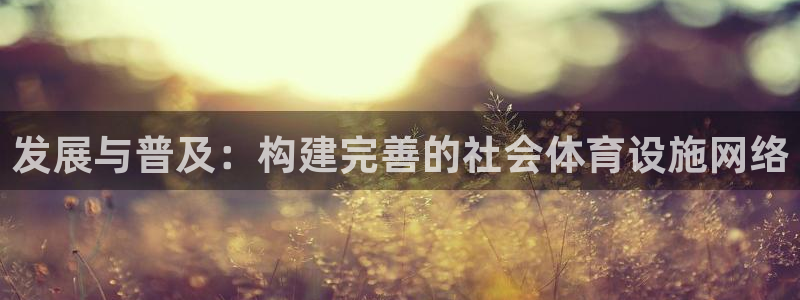 意昂4科技：发展与普及：构建完善的社会体育设施网络